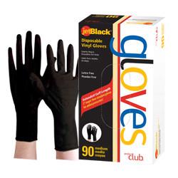 Product Club JetBlack Vinyl Extra Cuff Powder Free Disposable Gloves
